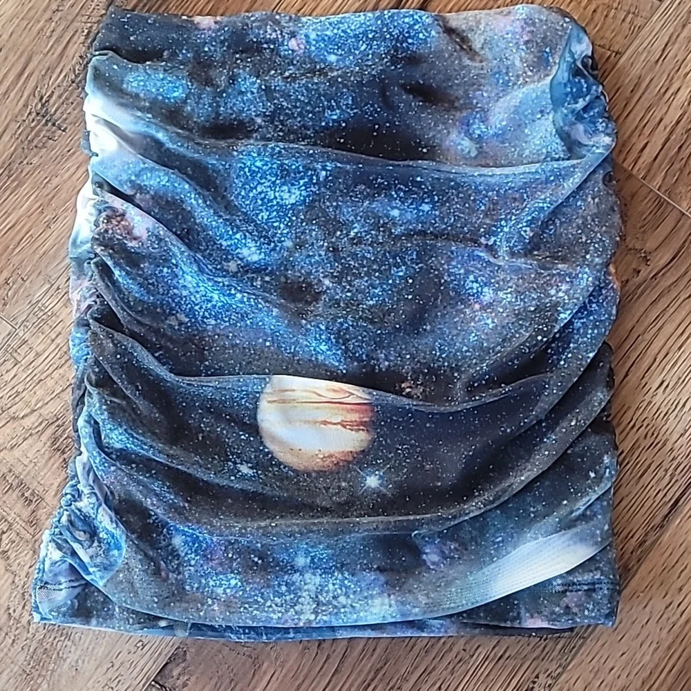Urban Outfitters Mini-Skirt and/or Tube Top, Size XS, Space Design, Dark Colors